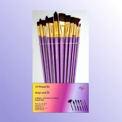 KP-Sets-Acryl-l-400 Elco Acrylfarbenpinsel-Set 12 Tgl.- acryl and oil