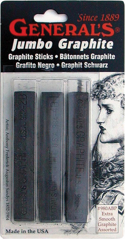 980ABP-graphite-general General Pencil Jumbo Graphite Sticks - 3 Pack