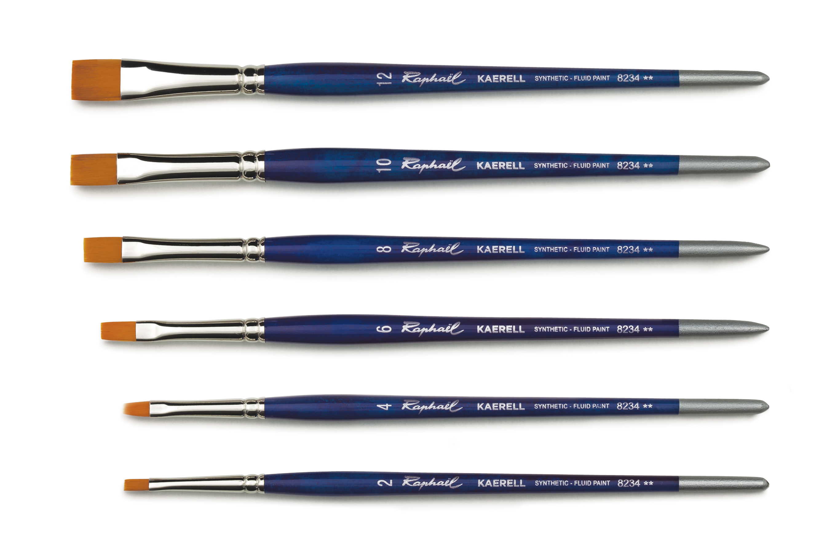 8234-Echelle1 Raphael Hobbypinsel Kaerell Bleu flach kurz 8234