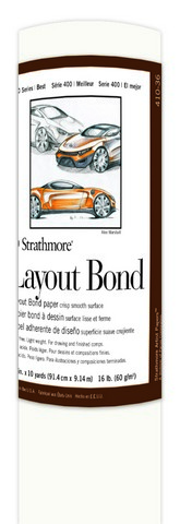 strathmore-layoutpapier-rolle Strathmore LAYOUT BOND PAPER 60g 0.91 x 9.14m-Rolle